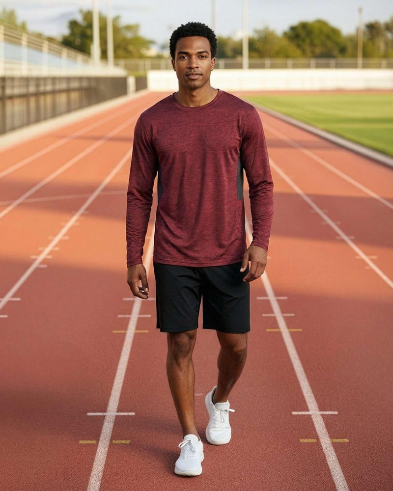 REALESSENTIALS Real Essentials 4 Pack: Mens Long Sleeve Dry Fit T Shirts Hiking Fishing Workout Gym Work Sun UPF 50 Wicking Running Tee, Set 5, Medium - Image 4
